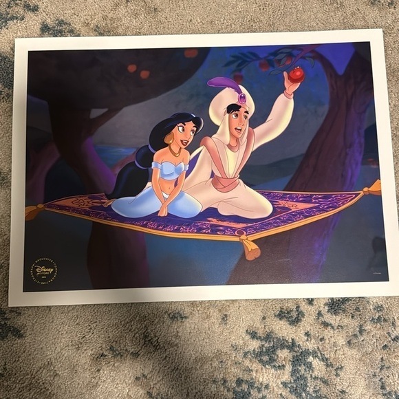 DISNEY LOVERS Aladdin Disney Store Exclusive Diamond Edition Lithograph Set of 4 - Picture 5 of 9
